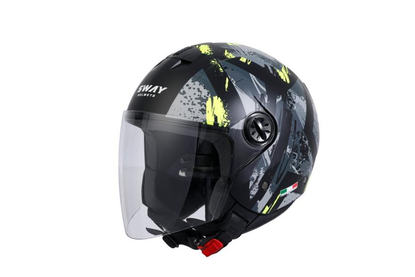 SWAY SW 715 POISON Black Grey Yellow Yarım Kask